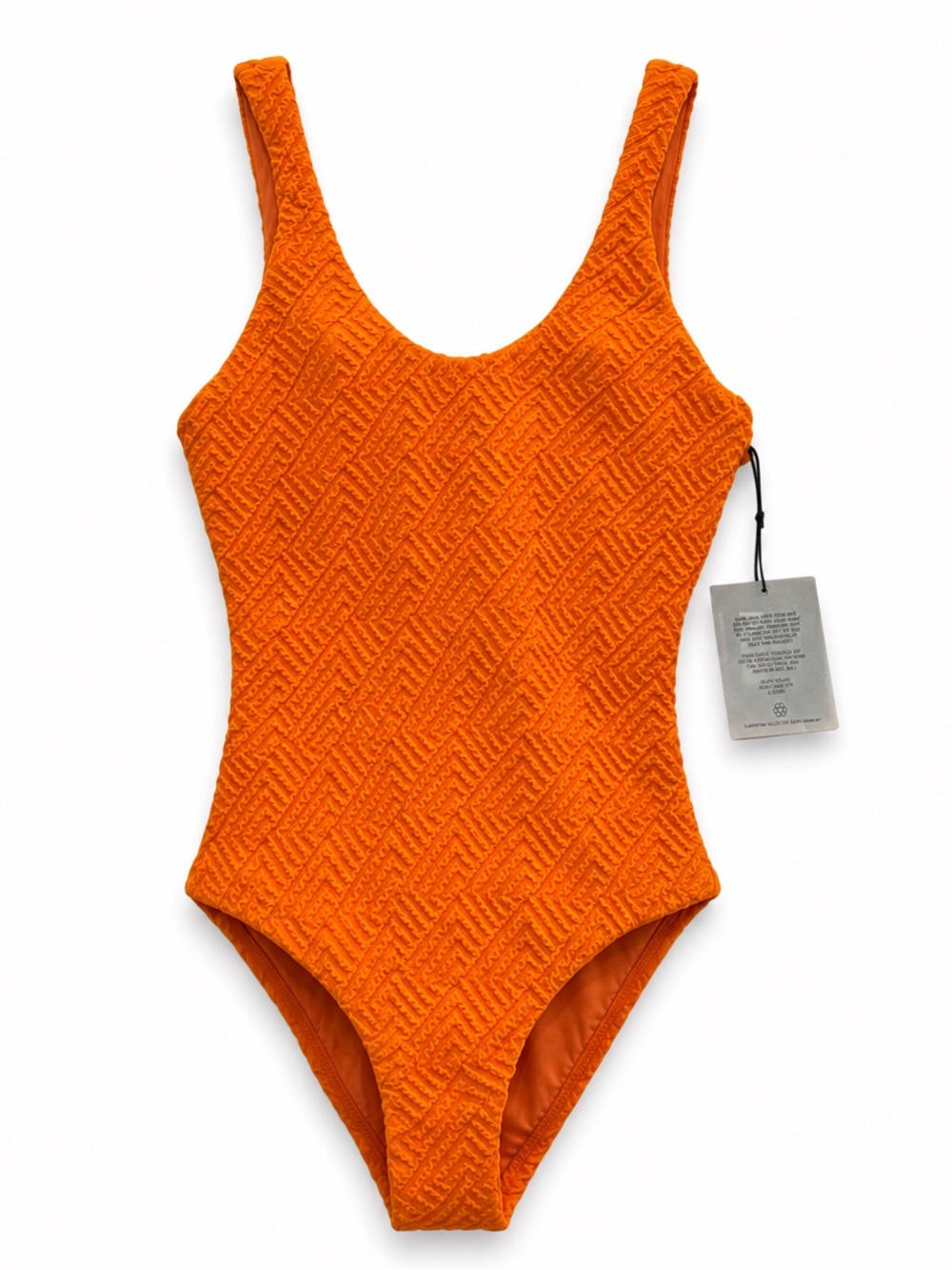 It’s Now Cool Tiki Backless One Piece Swimsuit Orange XS NWT